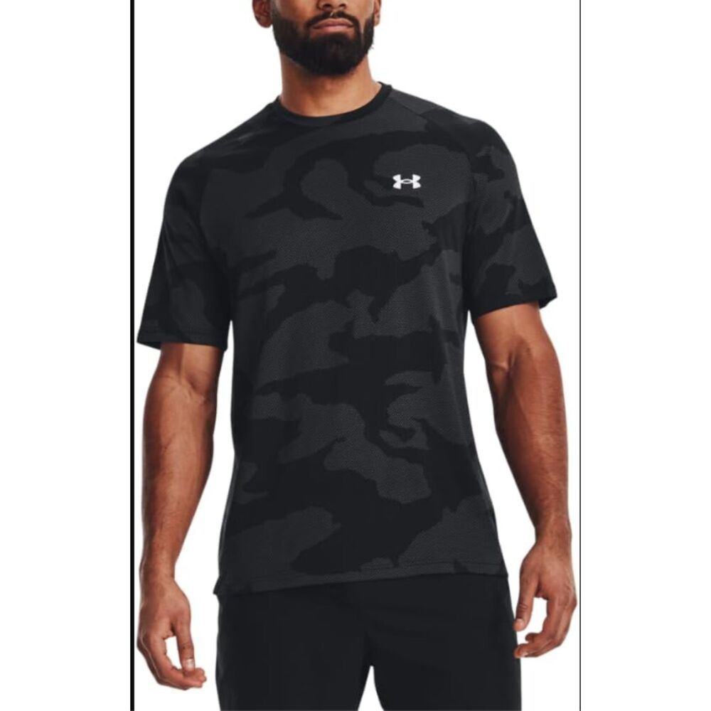 Under Armour Velocity Jacquard Camo Performance T-Shirt Black/Gray Men's XXL